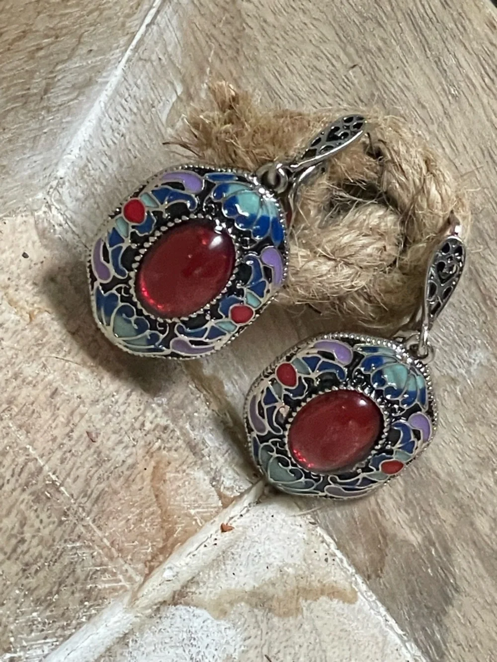 Red Gem Pendant Necklace and Earrings Set - Women Jewelry